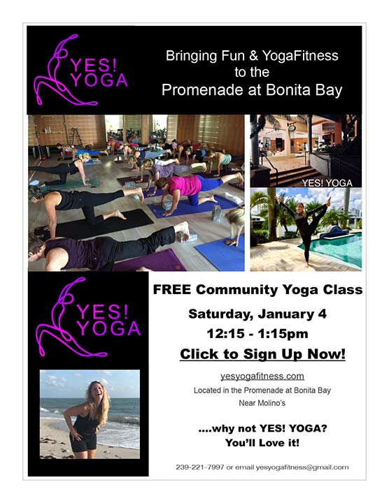 Yes! Yoga Free class flyer